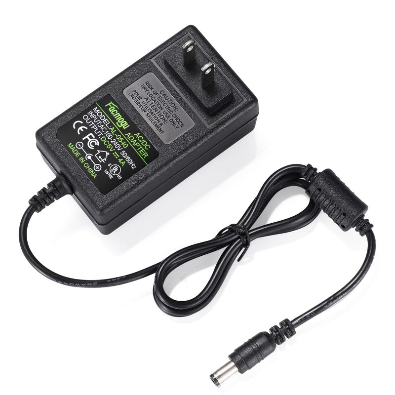 Facmogu DC 5V 4A AC to DC Converter, AC 100-240V to DC 5 Volt 4 Amp 20W Power Supply 5V Switching Transformer Power Adapter, Wall Mounted Adapter with with Barrel Connector 5.5x2.5mm & 5.5x2.1mm - Image 1